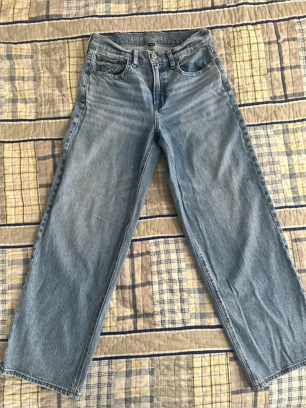American Eagle Outfitters Light Blue Straight-Leg Jeans